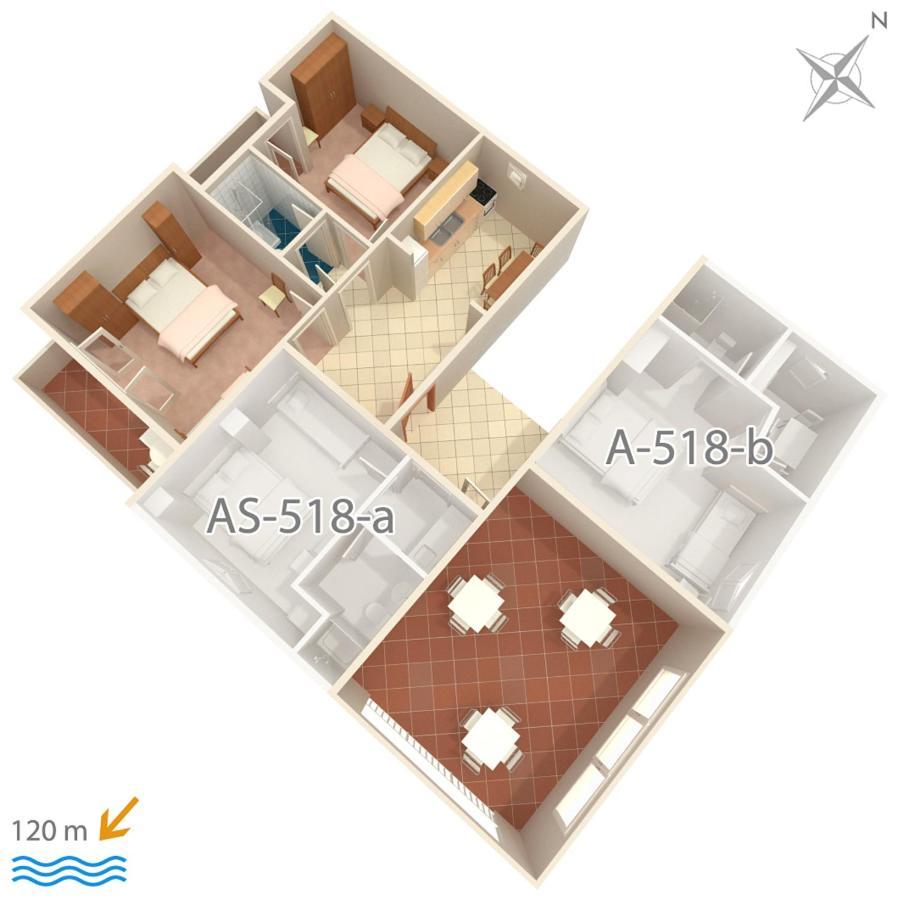 Apartment Podgora 518A Экстерьер фото